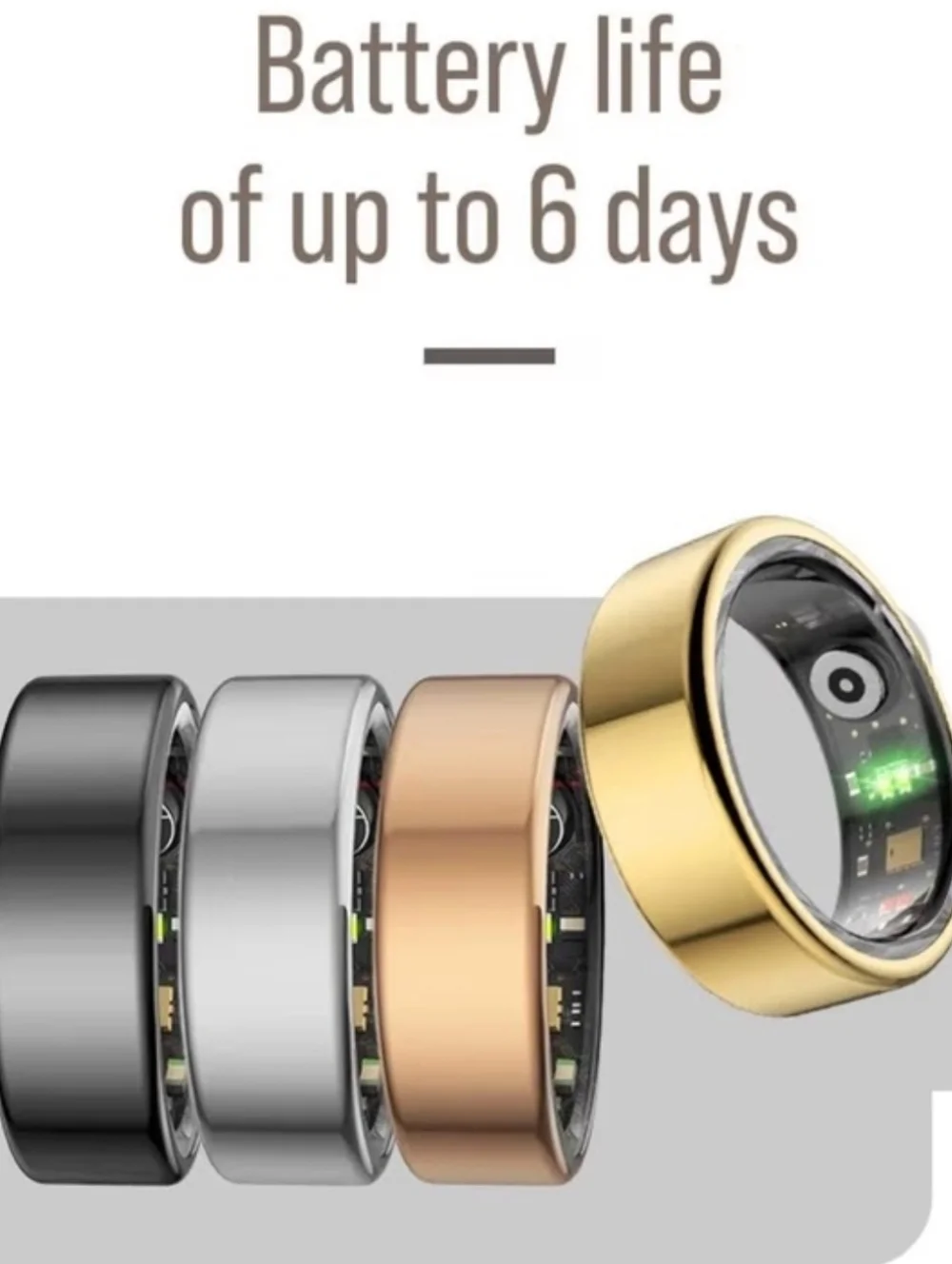 NIB Smart Ring in Silver Sz 12- Health & Activity Tracker